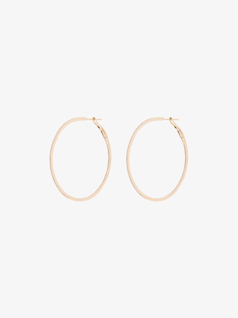 14k Yellow Gold Diamond Hoop Earrings