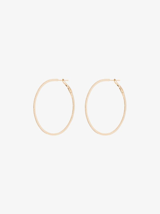 14k Yellow Gold Diamond Hoop Earrings