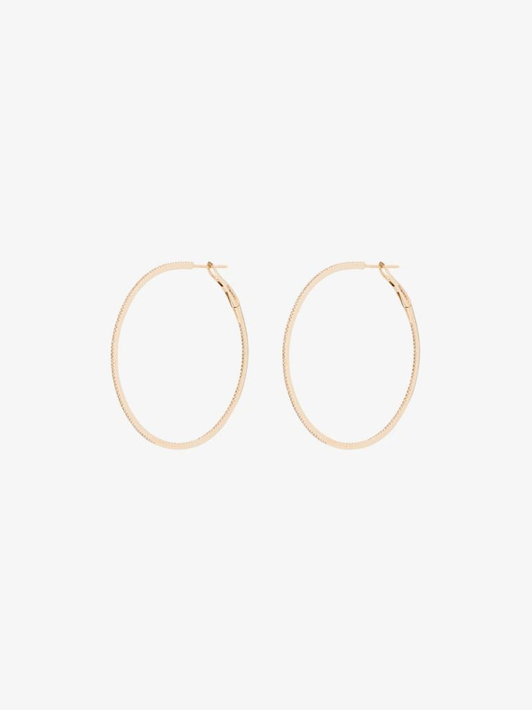 14k Yellow Gold Diamond Hoop Earrings