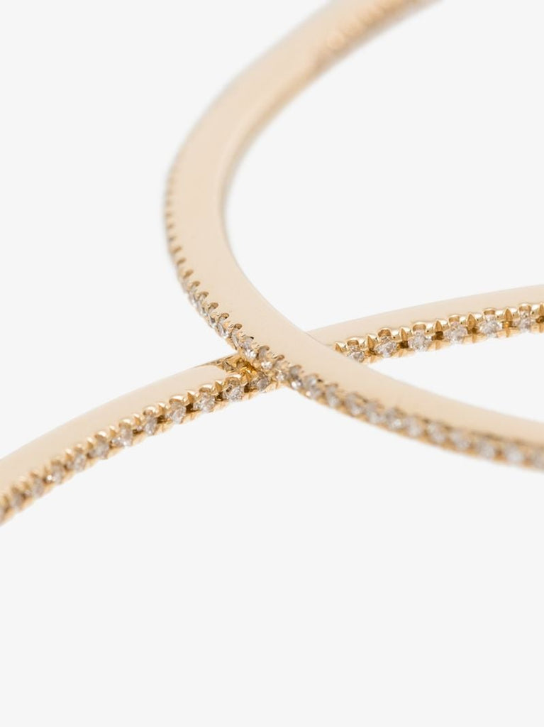14k Yellow Gold Diamond Hoop Earrings