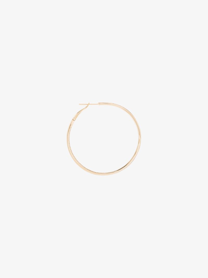 14k Yellow Gold Diamond Hoop Earrings