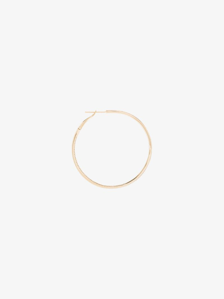 14k Yellow Gold Diamond Hoop Earrings