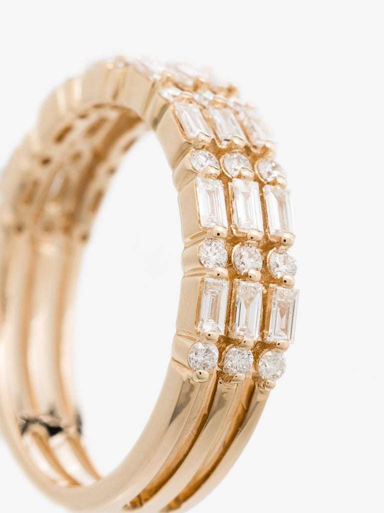 14k Yellow Gold Triple Band Diamond Ring