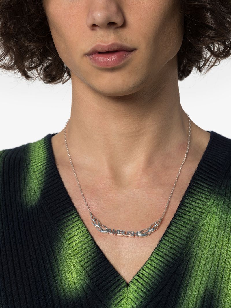 Sterling Silver Flames Necklace