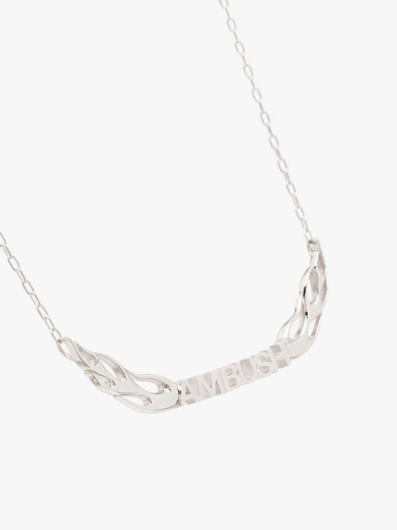 Sterling Silver Flames Necklace