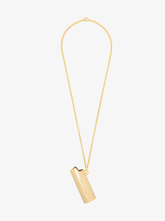 Gold Tone Large Lighter Case Necklace