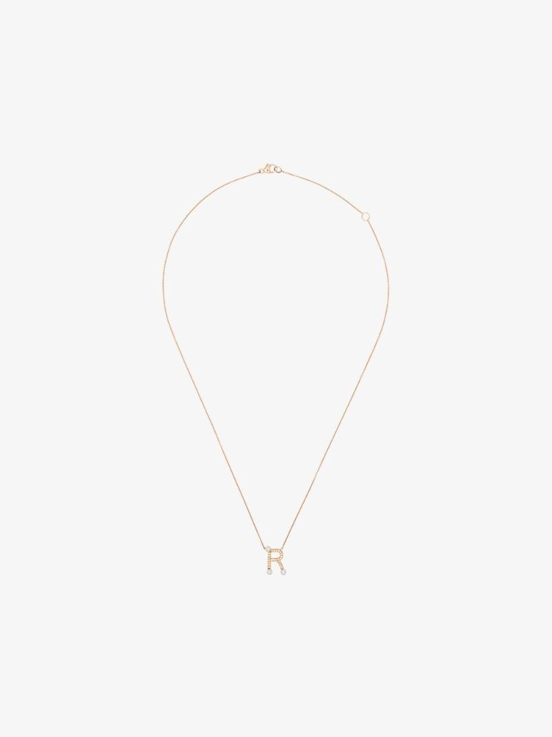 14k Rose Gold Pearl Ivy R Initial Necklace
