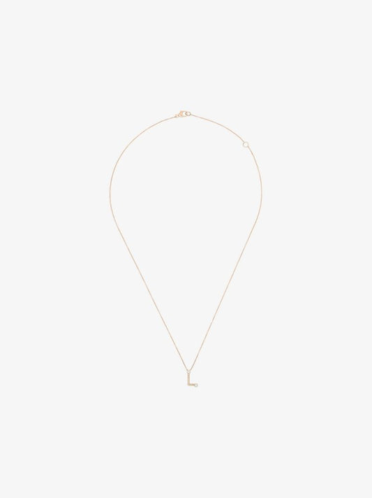 14k Rose Gold Pearl Ivy L Initial Necklace