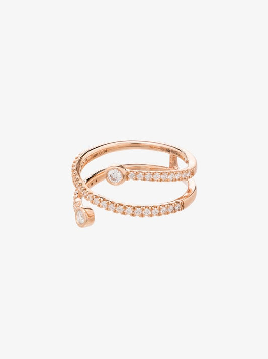 14k Rose Gold Lulu Jack Diamond Wrap Ring
