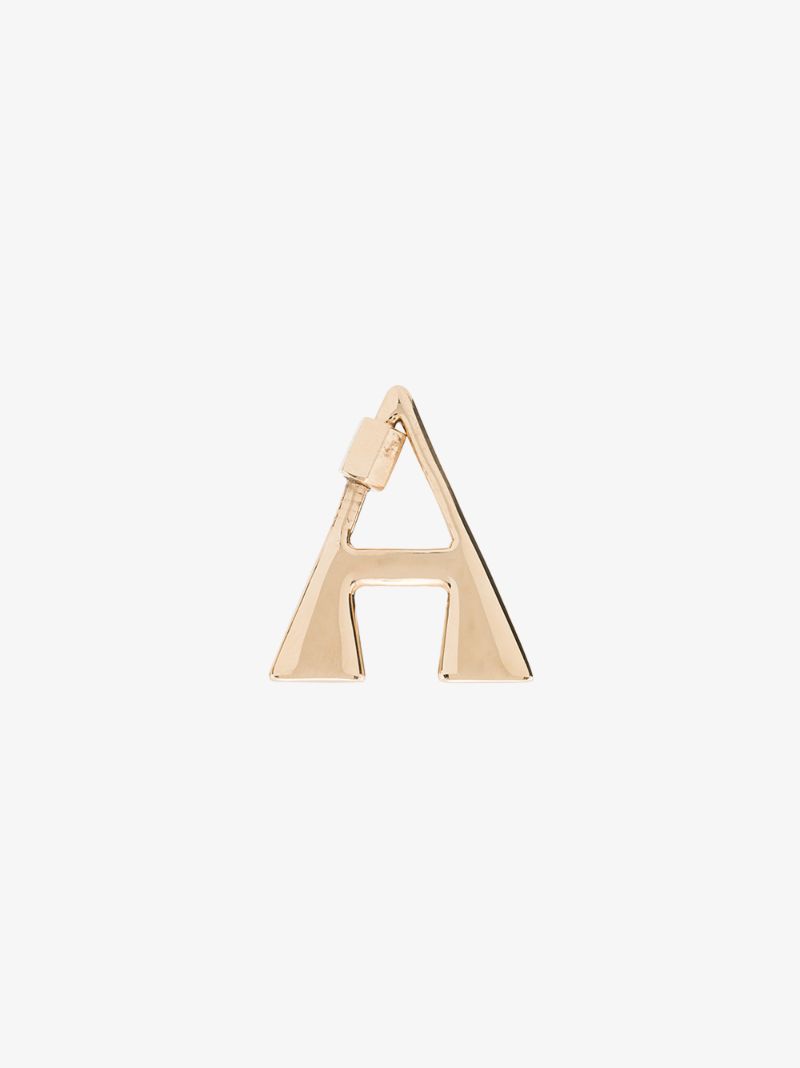 14k Yellow Gold Small a Lock Charm