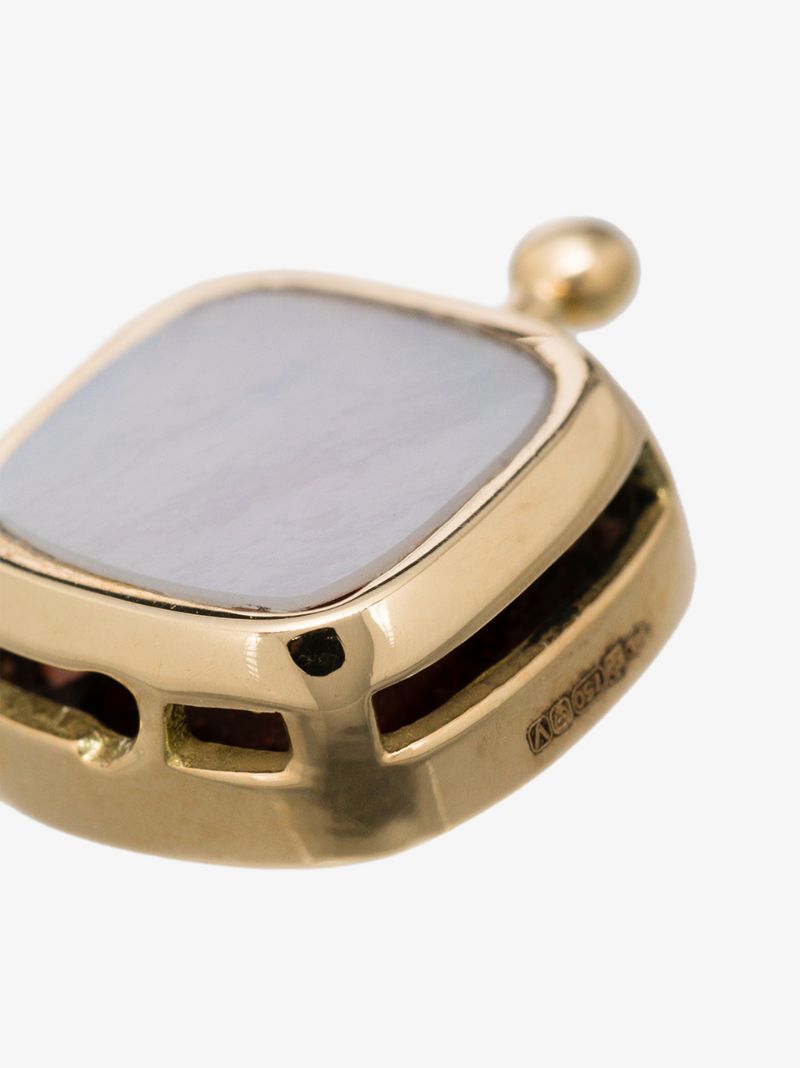 14k Yellow Gold Garnet and Pearl Earring Charm