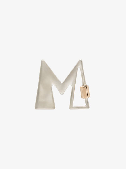 Sterling Silver and 14k Yellow Gold Large M Lock Charm