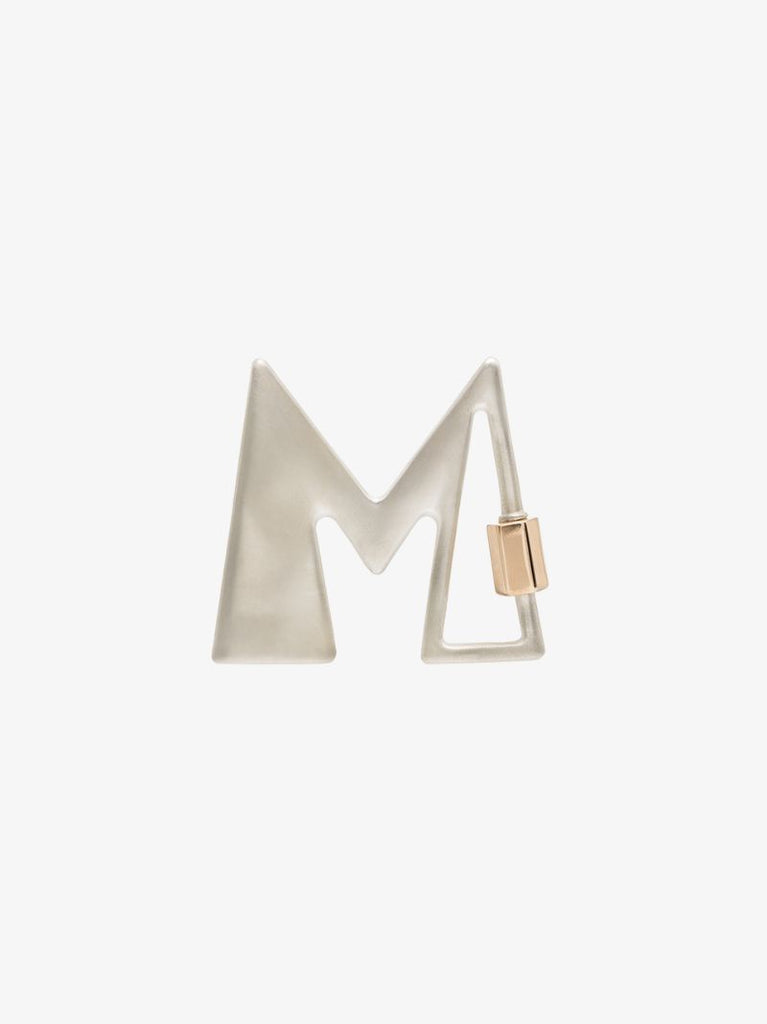 Sterling Silver and 14k Yellow Gold Large M Lock Charm