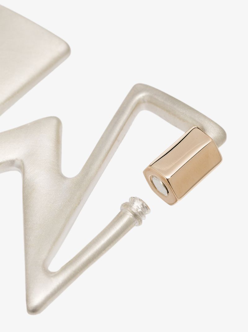Sterling Silver and 14k Yellow Gold Large M Lock Charm