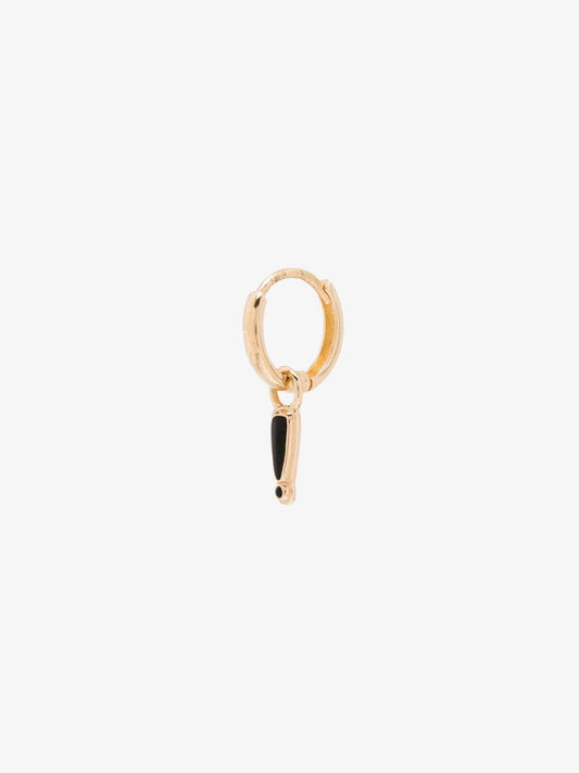 14k Yellow Gold Exclamation Single Huggie Earring