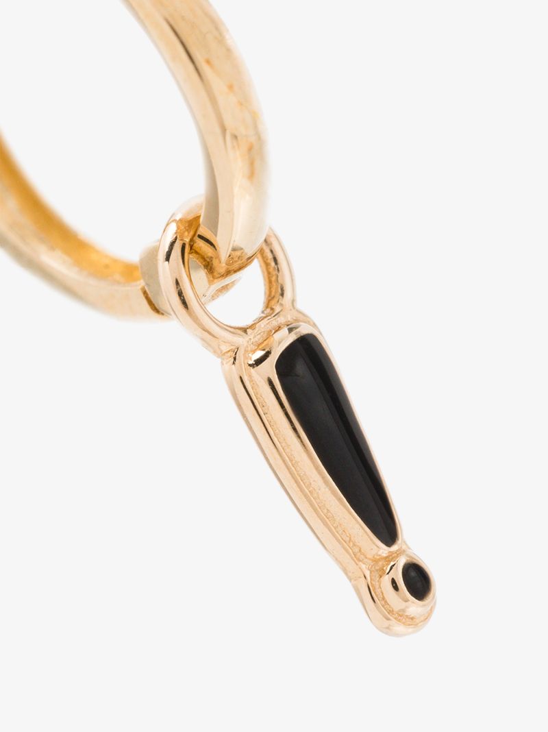 14k Yellow Gold Exclamation Single Huggie Earring