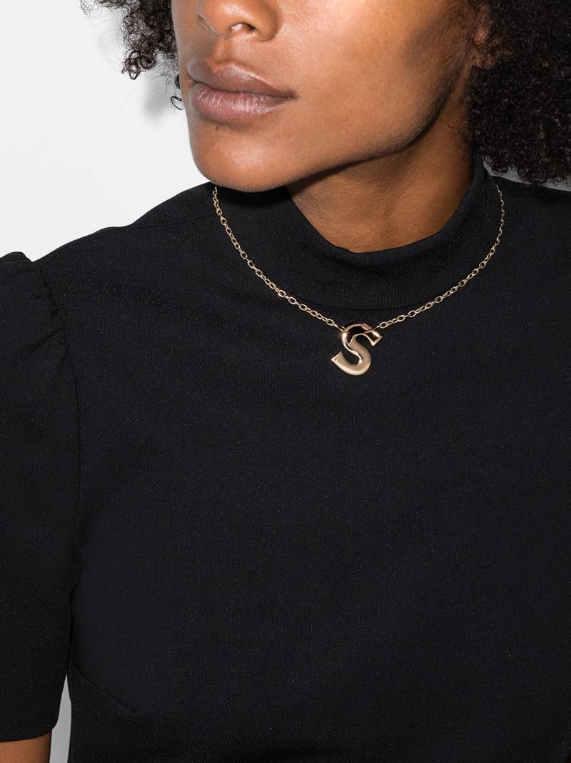14k Yellow Gold Small S Lock Charm