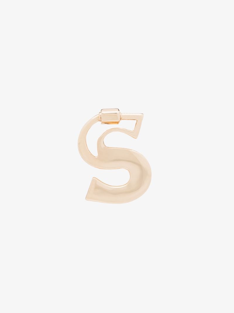 14k Yellow Gold Small S Lock Charm