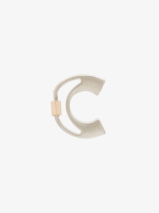 Sterling Silver and 14k Yellow Gold Large C Lock Charm
