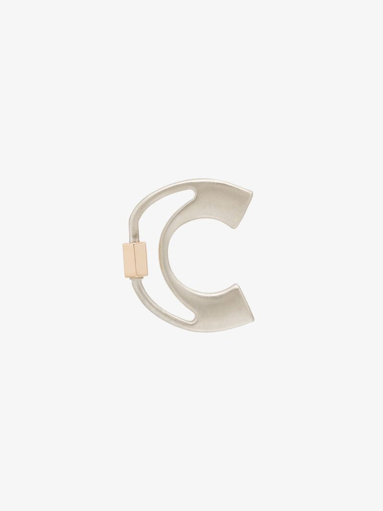 Sterling Silver and 14k Yellow Gold Large C Lock Charm
