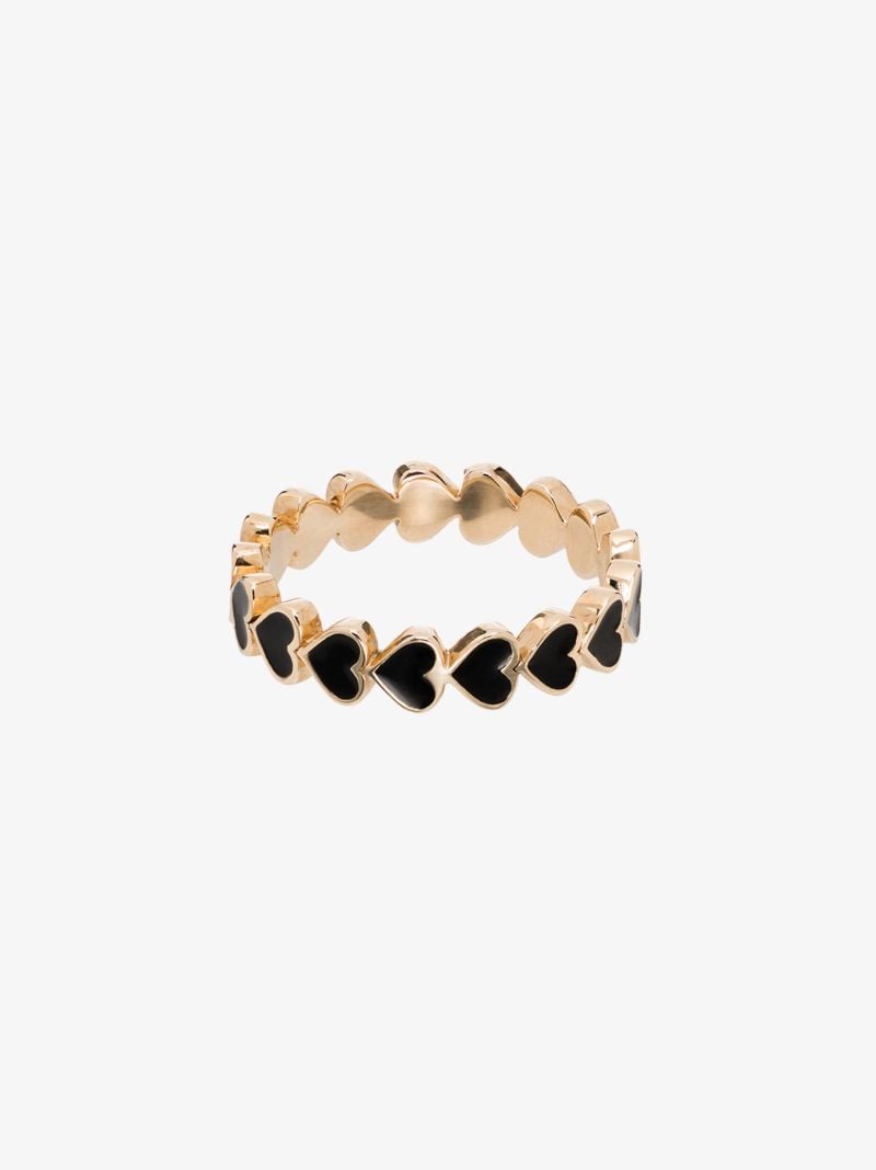 14k Yellow Gold Heart Stack Ring