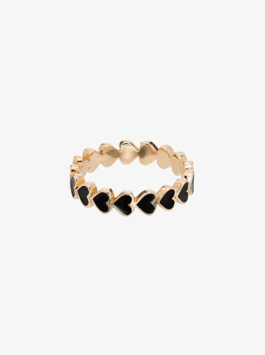 14k Yellow Gold Heart Stack Ring