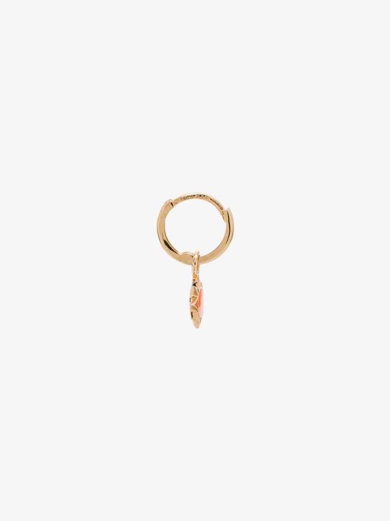 14k Yellow Gold Sun Single Huggie Earring