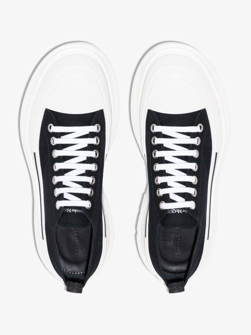 Black and White Tread Slick Sneakers