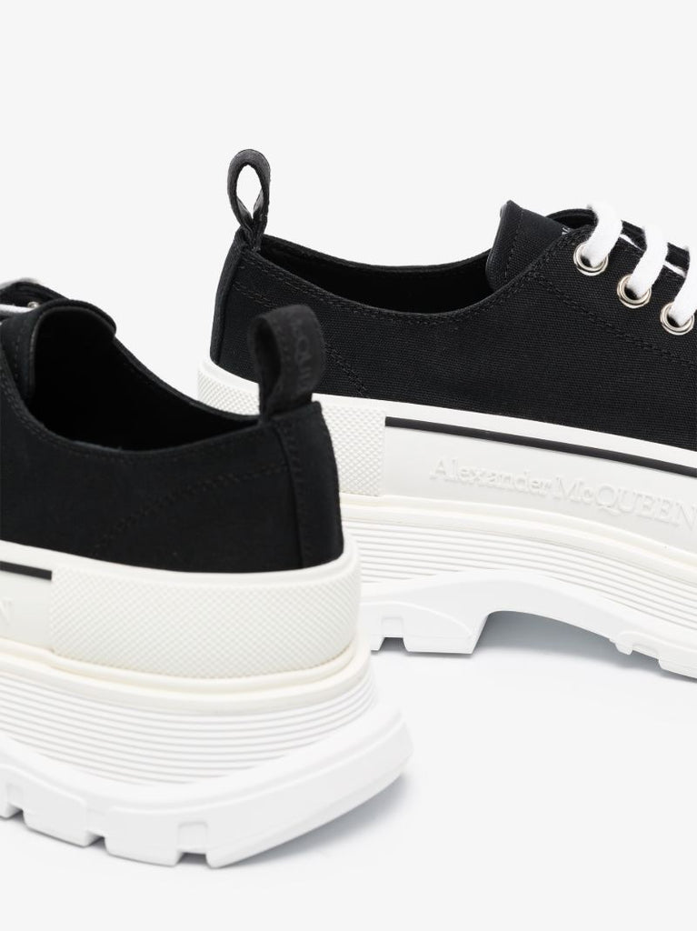 Black and White Tread Slick Sneakers