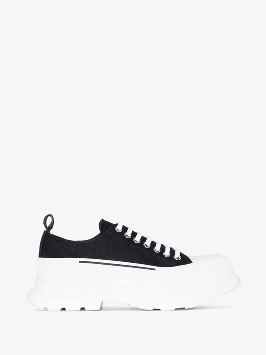 Black and White Tread Slick Sneakers