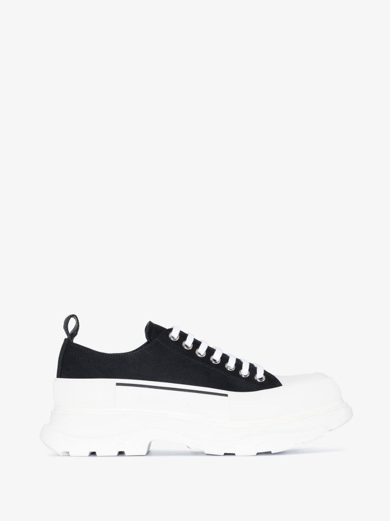 Black and White Tread Slick Sneakers