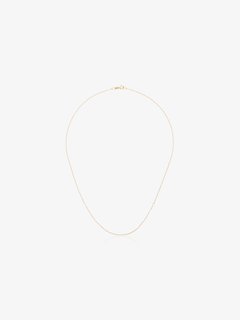 14k Yellow Gold Diamond Chain Necklace
