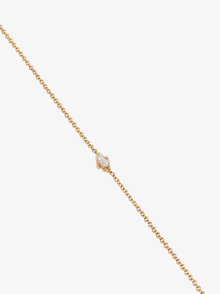 14k Yellow Gold Diamond Chain Necklace