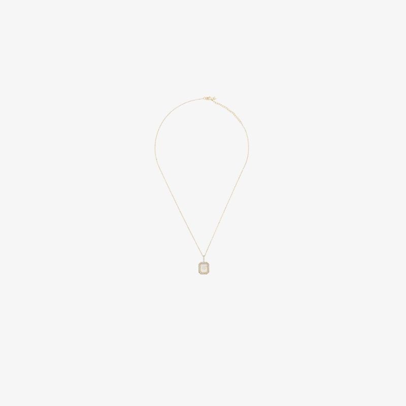 14k Yellow Gold W Initial Diamond Necklace