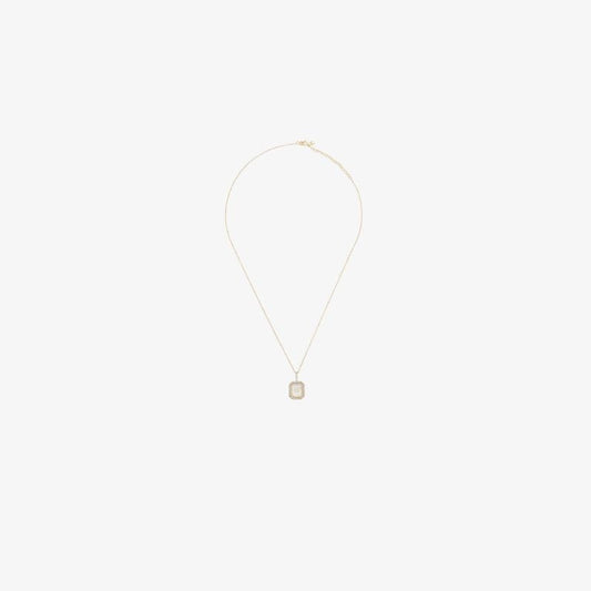 14k Yellow Gold W Initial Diamond Necklace