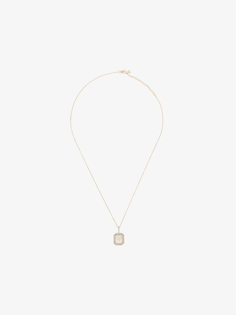 14k Yellow Gold W Initial Diamond Necklace