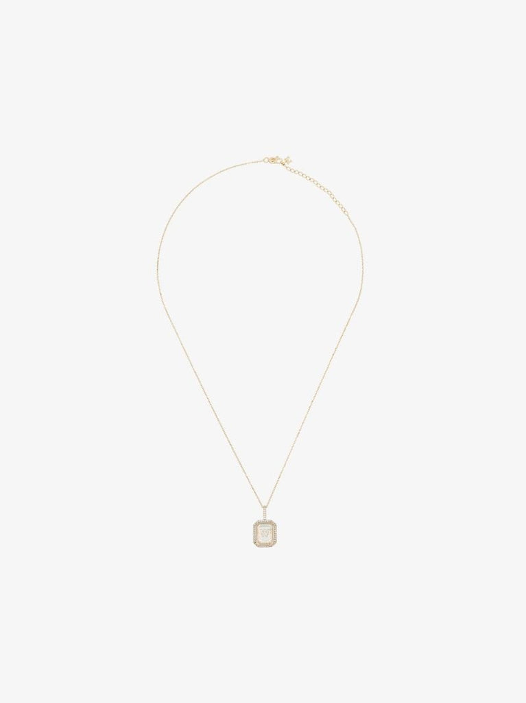 14k Yellow Gold W Initial Diamond Necklace