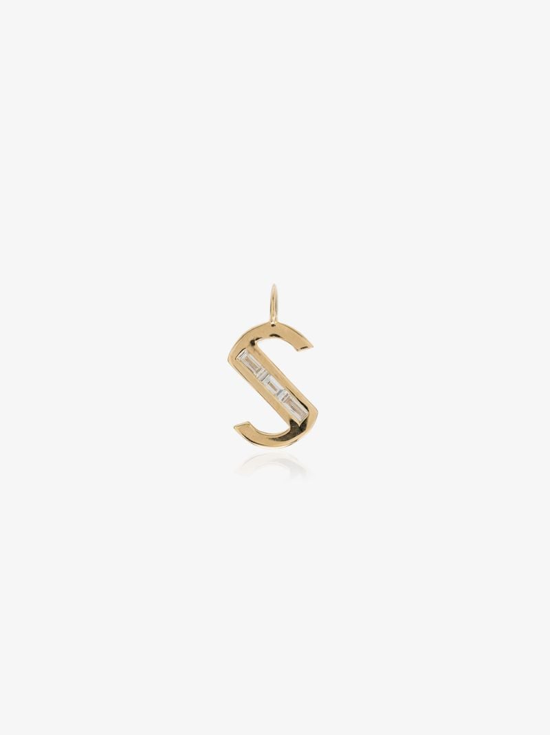 18k Yellow Gold Large S Diamond Pendant