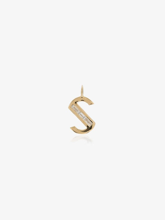 18k Yellow Gold Large S Diamond Pendant