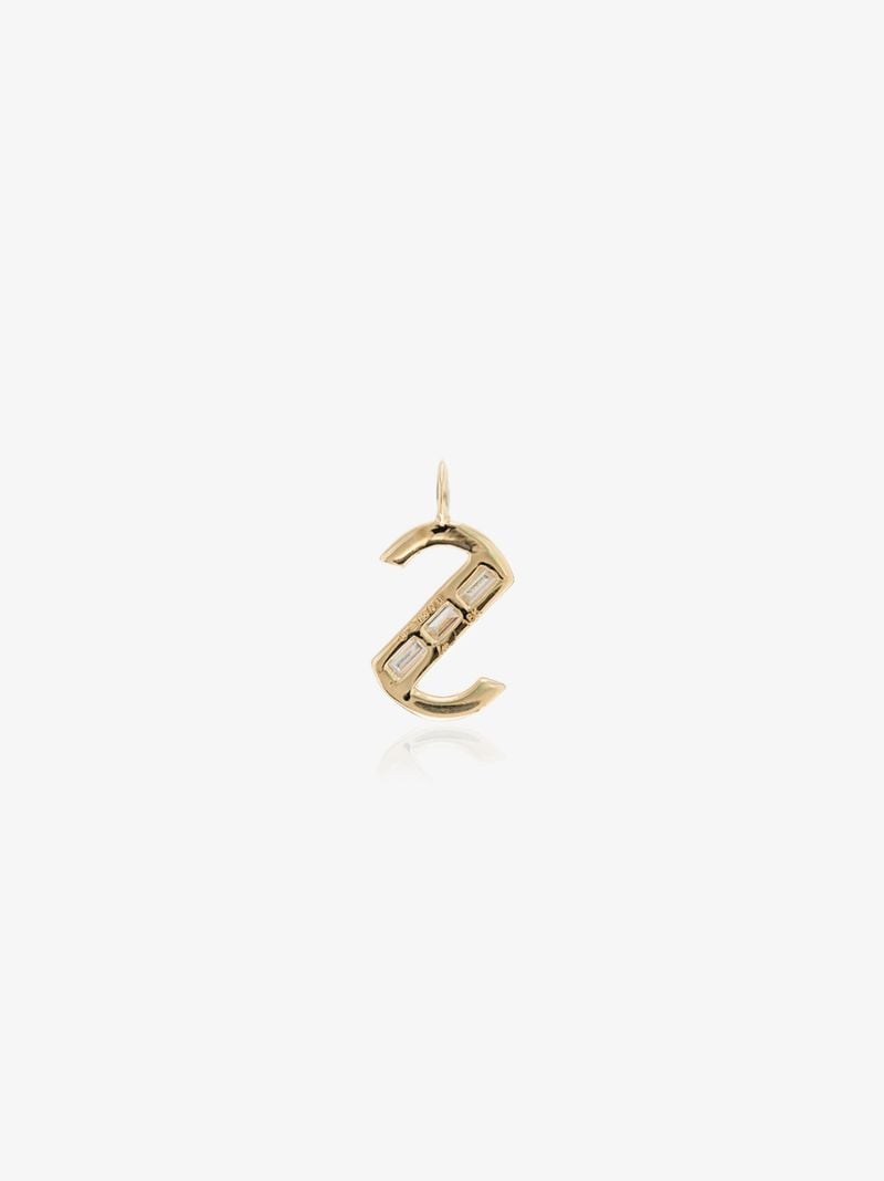 18k Yellow Gold Large S Diamond Pendant