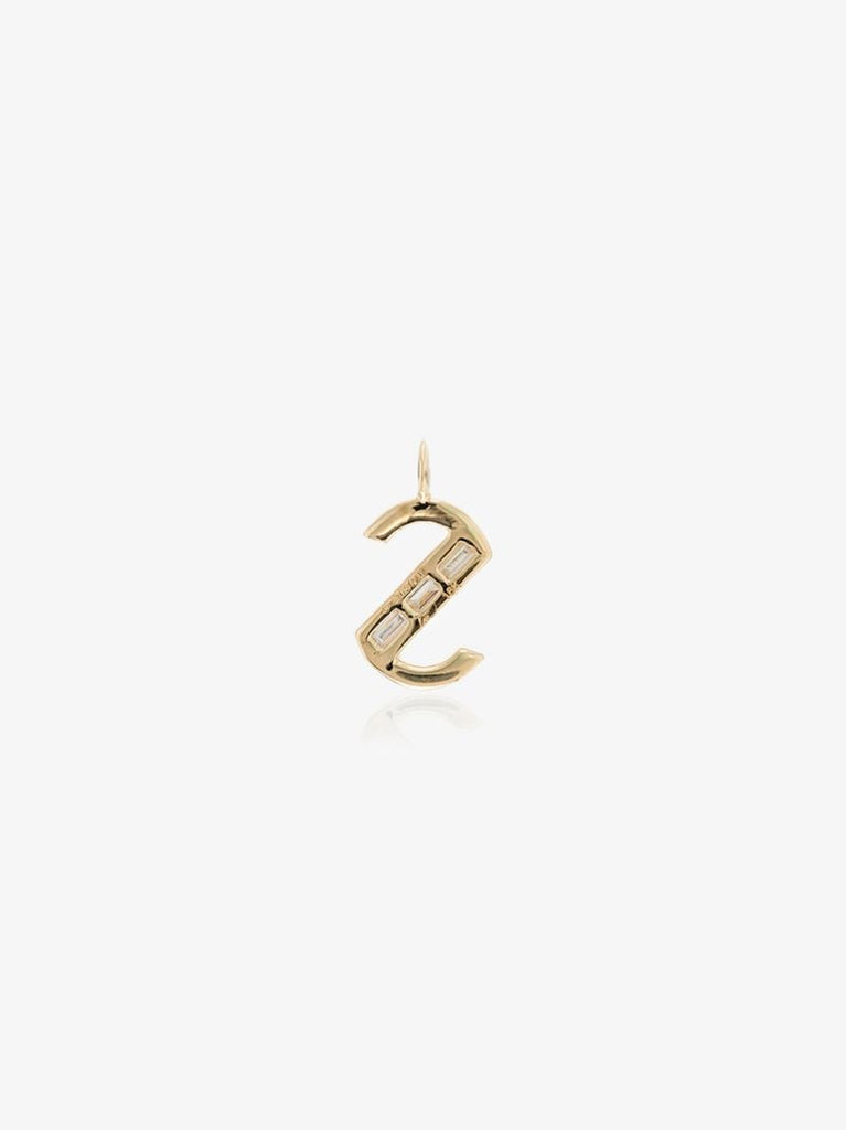 18k Yellow Gold Large S Diamond Pendant