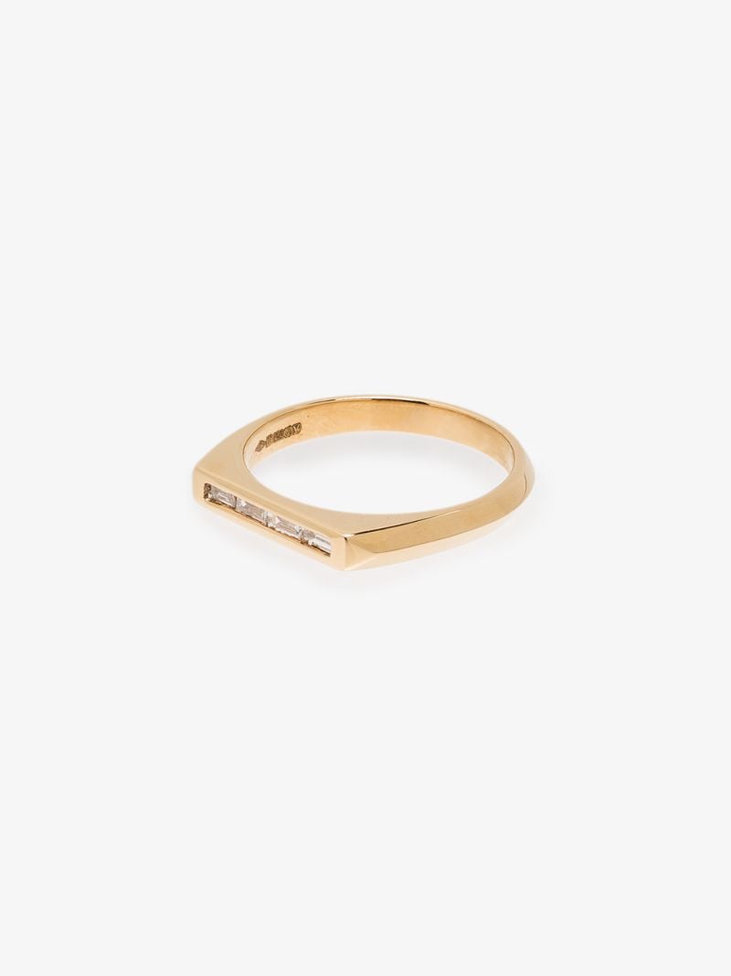 18k Yellow Gold Knife Edge Diamond Ring