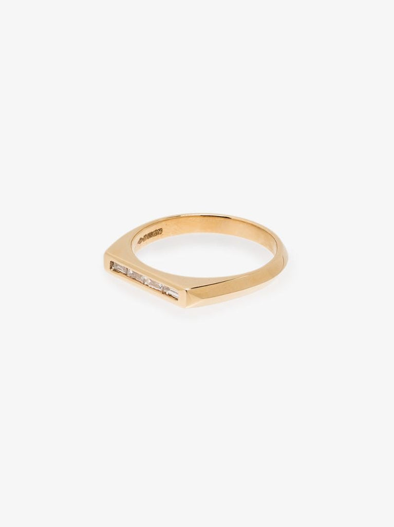 18k Yellow Gold Knife Edge Diamond Ring