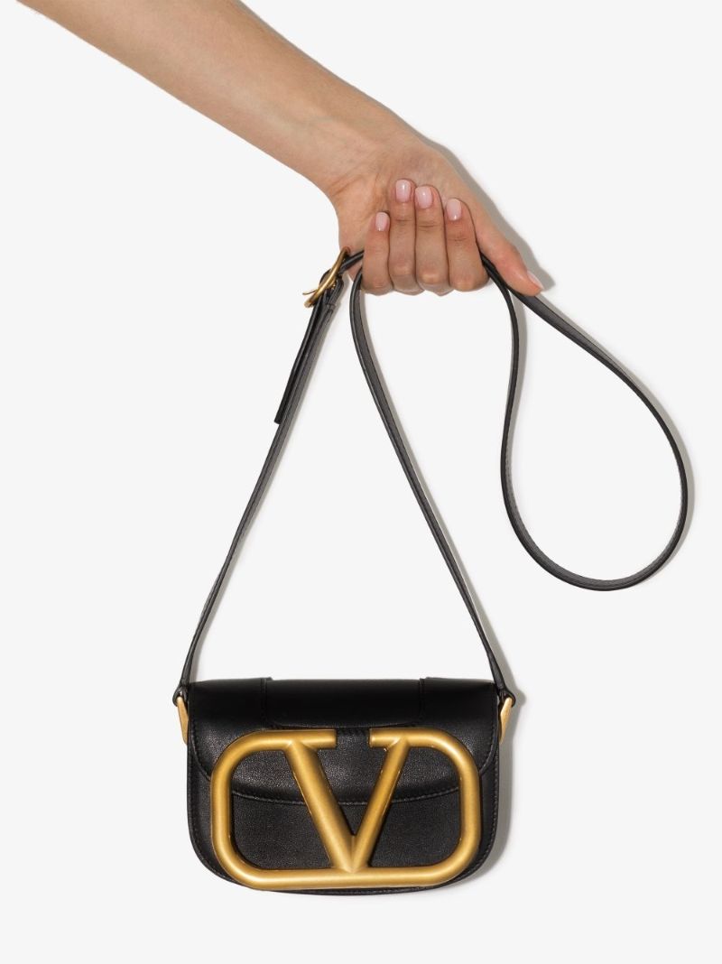 Black Supervee Small Leather Cross Body Bag