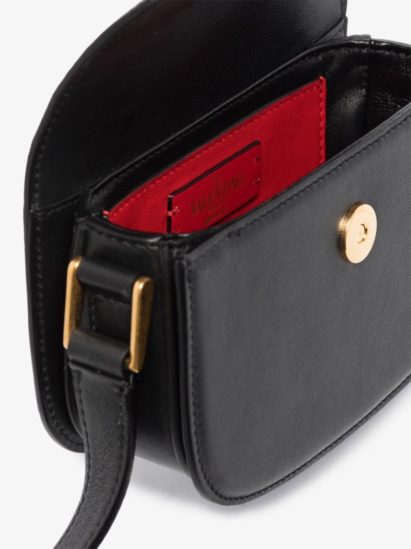 Black Supervee Small Leather Cross Body Bag