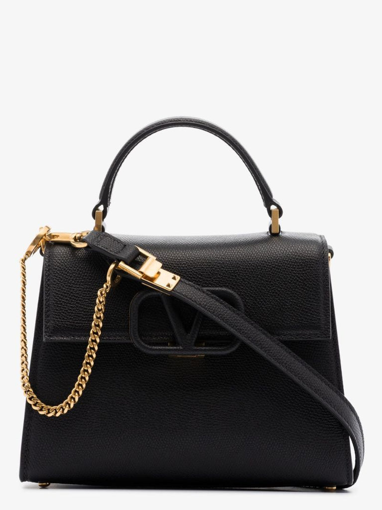 Black Vsling Mini Leather Top Handle Bag
