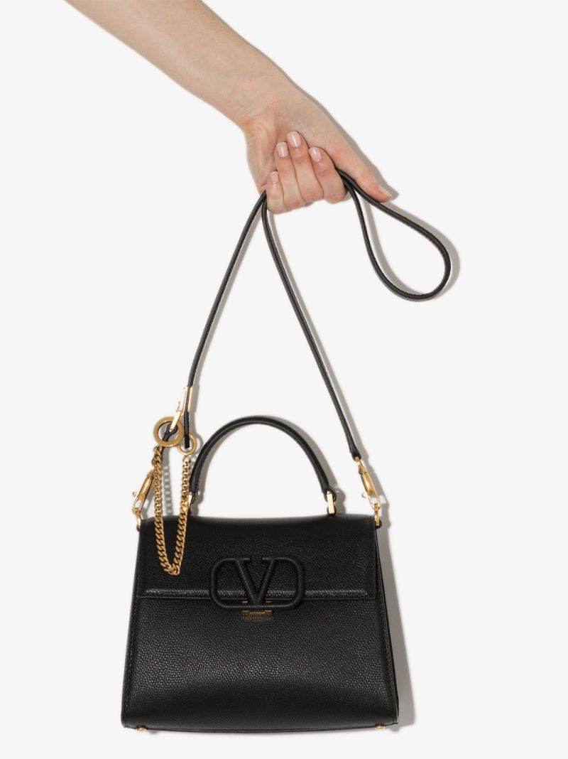 Black Vsling Mini Leather Top Handle Bag