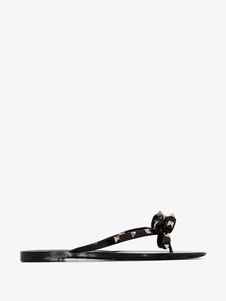 Black Rockstud Rubber Sandals