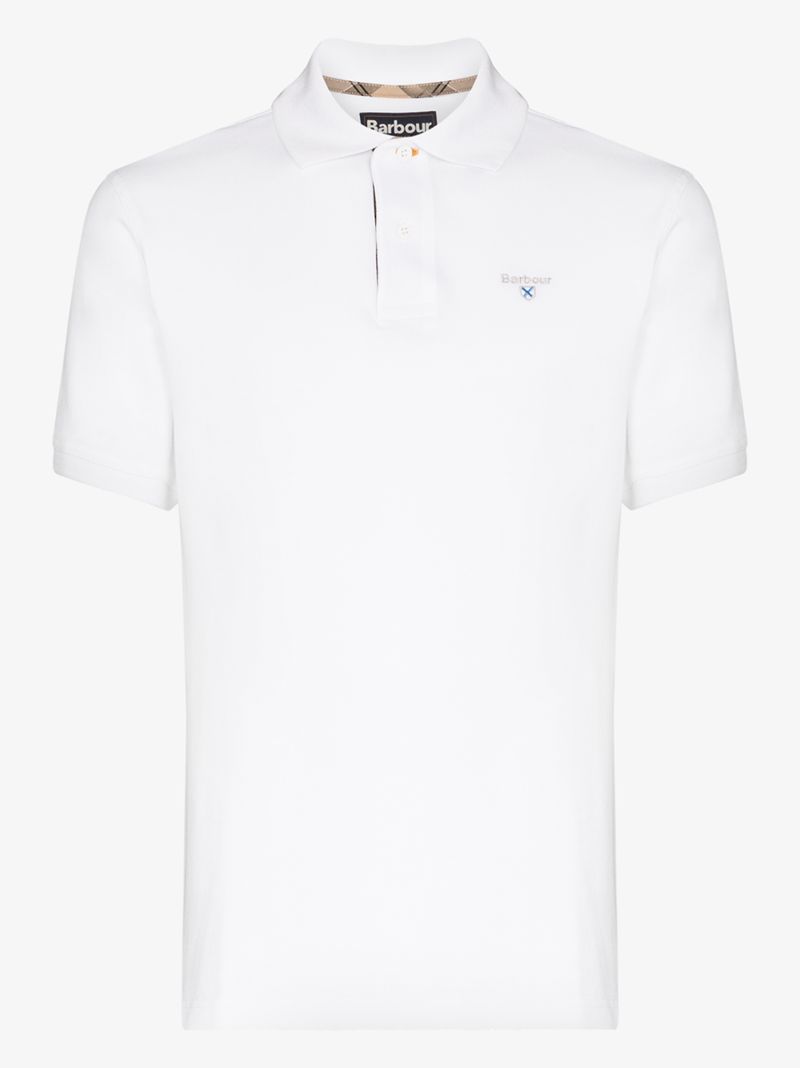 Tartan Trim Cotton PiquÃ_x0083_Â© Polo Shirt