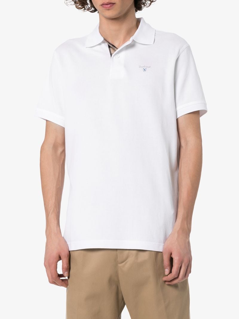 Tartan Trim Cotton PiquÃ_x0083_Â© Polo Shirt